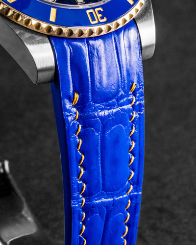 Bespoke Watch Strap in Electric Blue Crocodile