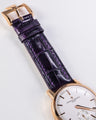 Bespoke Watch Strap in Purple Crocodile