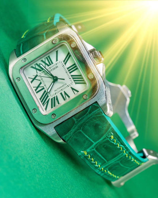Bespoke Watch Strap in Emerald Green Crocodile