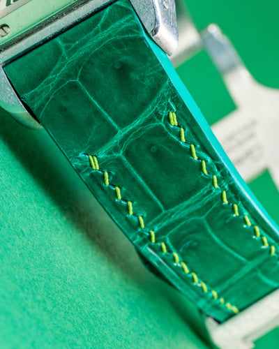 Bespoke Watch Strap in Emerald Green Crocodile
