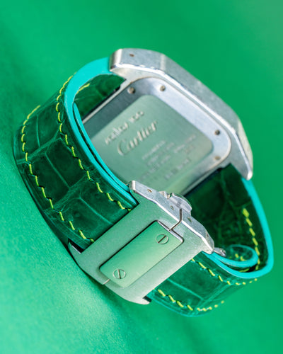 Bespoke Watch Strap in Emerald Green Crocodile