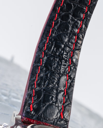 Bespoke Watch Strap in Flame Red Ombre Crocodile