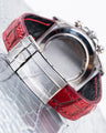 Bespoke Watch Strap in Flame Red Ombre Crocodile