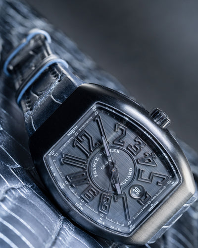 Bespoke Watch Strap in Metallic Black Crocodile