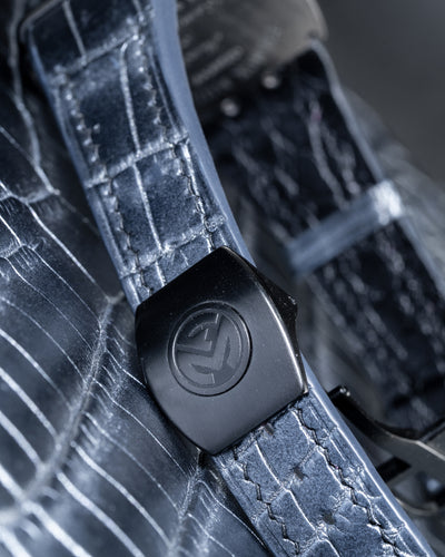 Bespoke Watch Strap in Metallic Black Crocodile