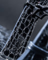 Bespoke Watch Strap in Metallic Black Crocodile