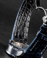 Bespoke Watch Strap in Black Grey Rubbed Off Crocodile