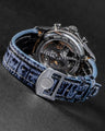 Bespoke Watch Strap in Black Grey Rubbed Off Crocodile