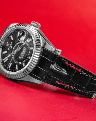 Bespoke Watch Strap in Black Crocodile