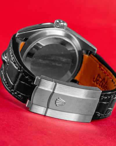 Bespoke Watch Strap in Black Crocodile