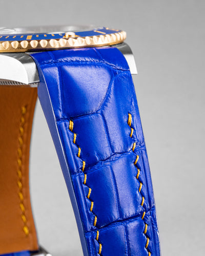 Bespoke Watch Strap in Electric Blue Crocodile