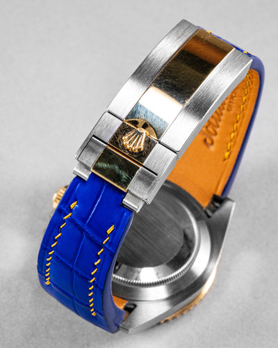 Bespoke Watch Strap in Electric Blue Crocodile