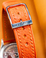 Bespoke Watch Strap in Orange Chèvre