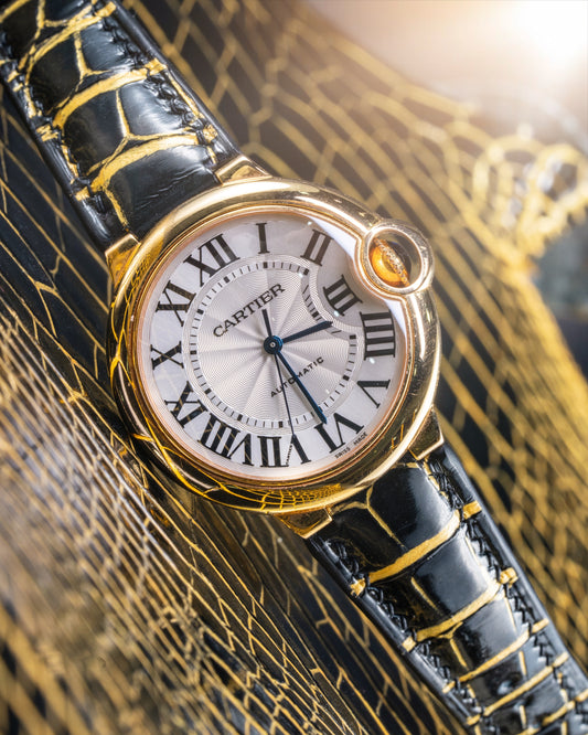 Bespoke Watch Strap in Black Gold Alligator
