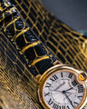 Bespoke Watch Strap in Black Gold Alligator