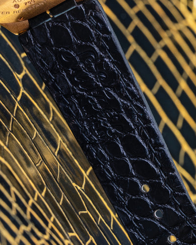 Bespoke Watch Strap in Black Gold Alligator