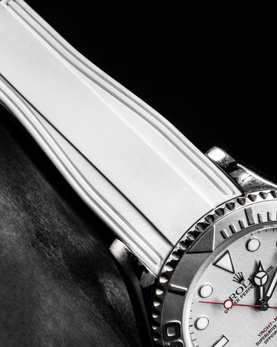 Solitaire Rubber straps in Snowy White for Rolex Yacht-Master 116622