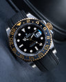 Solitaire Rubber straps in Classic Black for Rolex GMT Master II