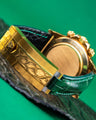 Bespoke Watch Strap in Hunter Green Crocodile