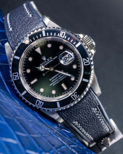 Bespoke Watch Strap in Navy Blue Chèvre
