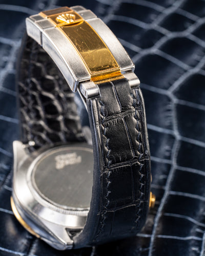 Bespoke Watch Strap in Metallic Black Crocodile