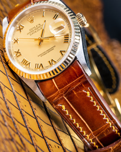 Bespoke Watch Strap in Chestnut Brown Crocodile