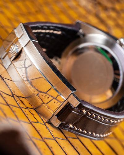 Bespoke Watch Strap in Dark Brown Crocodile