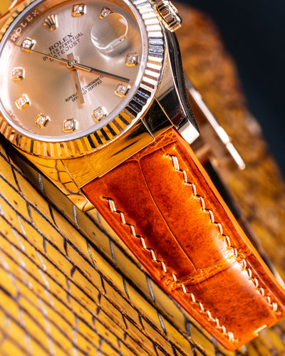 Bespoke Watch Strap in Brown Himalayan Crocodile