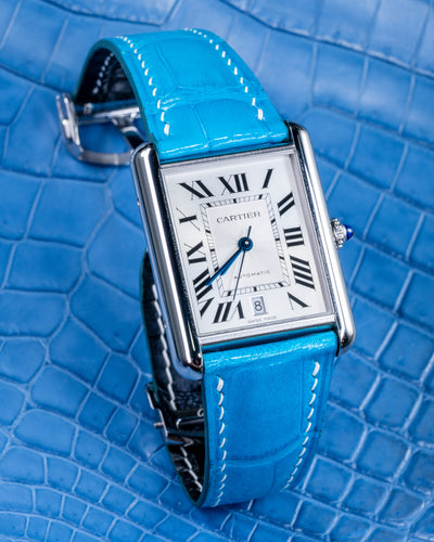 Bespoke Watch Strap in Tiffany Blue Alligator