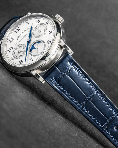Bespoke Watch Strap in Navy Blue Crocodile