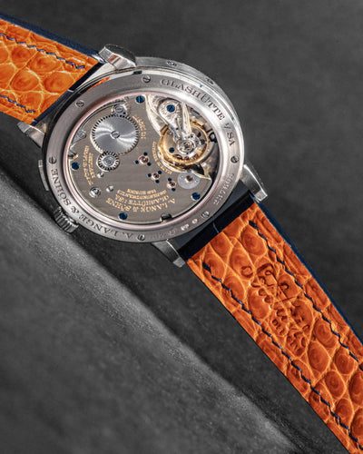 Bespoke Watch Strap in Navy Blue Crocodile
