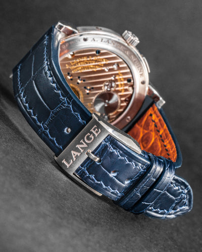 Bespoke Watch Strap in Navy Blue Crocodile
