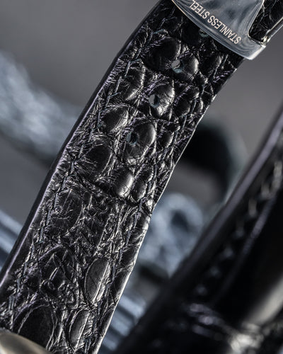 Bespoke Watch Strap in Black Crocodile