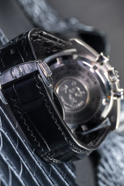 Bespoke Watch Strap in Black Crocodile