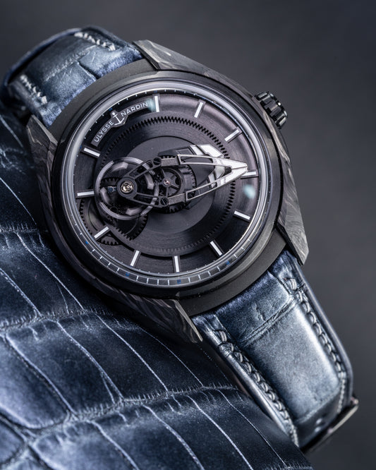 Bespoke Watch Strap in Metallic Black Crocodile