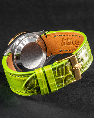 Bespoke Watch Strap in Apple Green Himalayan Crocodile