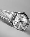 Bespoke Watch Strap in Metallic Silver Alligator