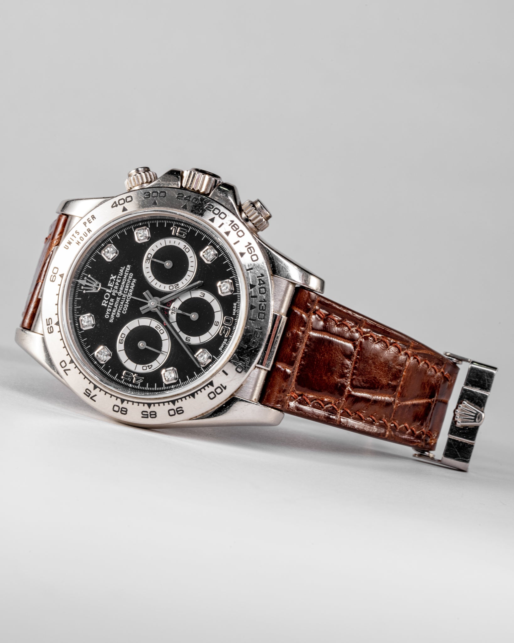 Bespoke Watch Strap in Chocolate Brown Crocodile – Solitaire Official