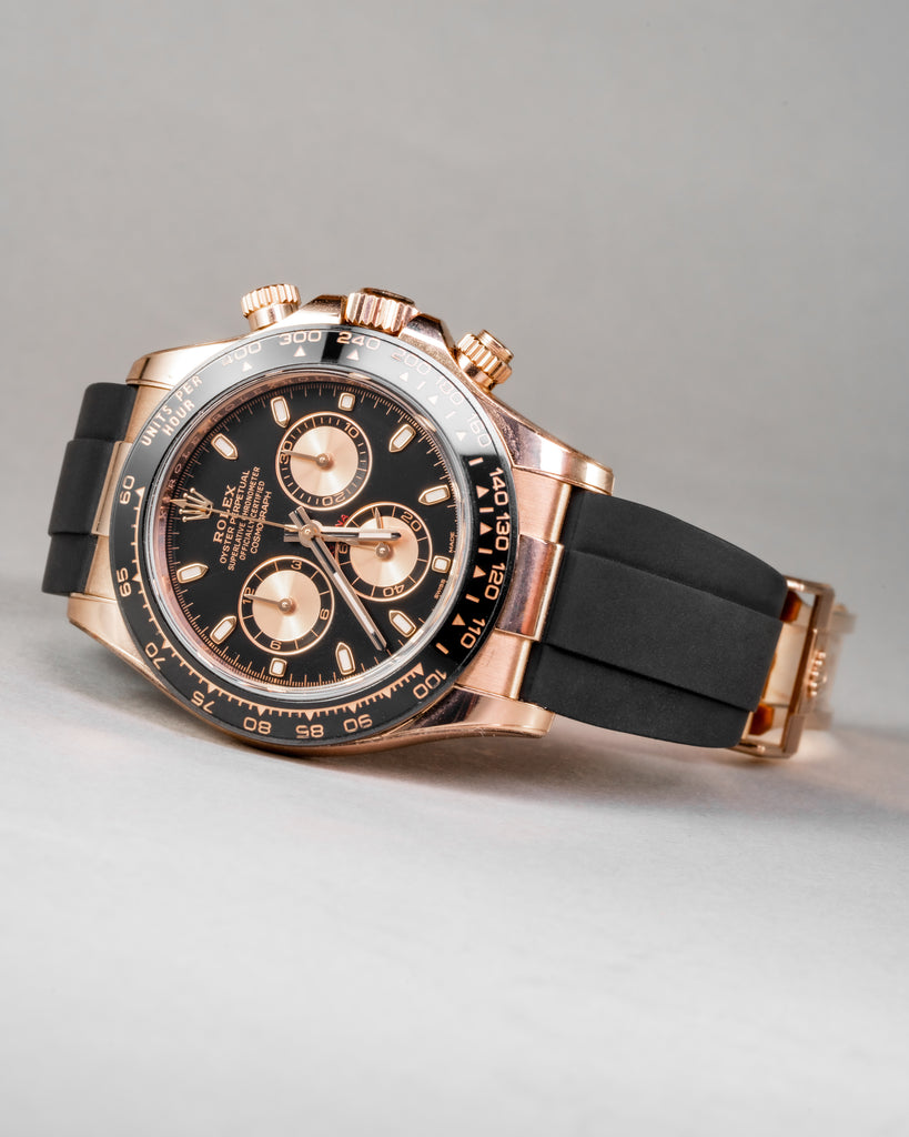 Solitaire Rubber straps in Classic Black for Rolex Daytona 116515