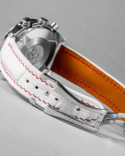 Bespoke Watch Strap in White Crocodile