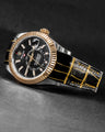 Bespoke Watch Strap in Gold Black Alligator