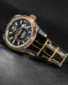 Bespoke Watch Strap in Gold Black Alligator