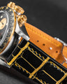 Bespoke Watch Strap in Black Gold Alligator