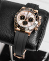 Solitaire Rubber straps in Classic Black for Rolex Daytona 116515