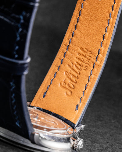Bespoke Watch Strap in Navy Blue Crocodile