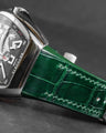 Bespoke Watch Strap in Hunter Green Crocodile