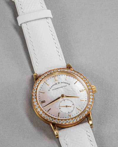 Solitaire Universal Straps in Snow White Epsom for Alange & Sohne