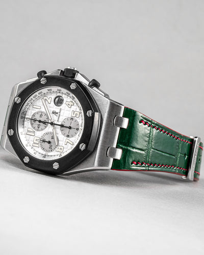 Bespoke Watch Strap in Dark Green Crocodile