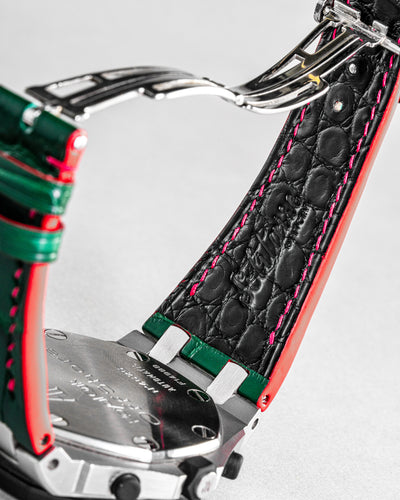 Bespoke Watch Strap in Dark Green Crocodile