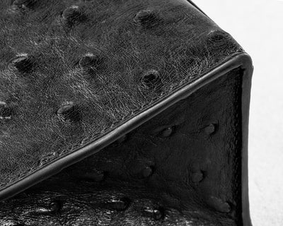 Bespoke Clutch Bag in Black Ostrich
